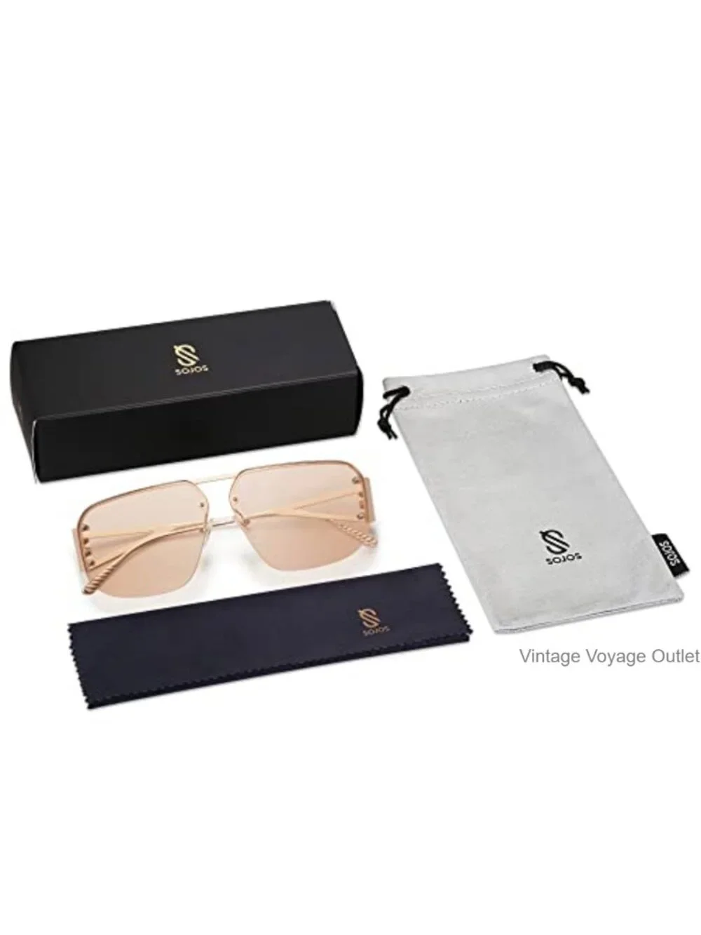 Rimless Metal Aviator Sunglasses Unisex UV400 Protection